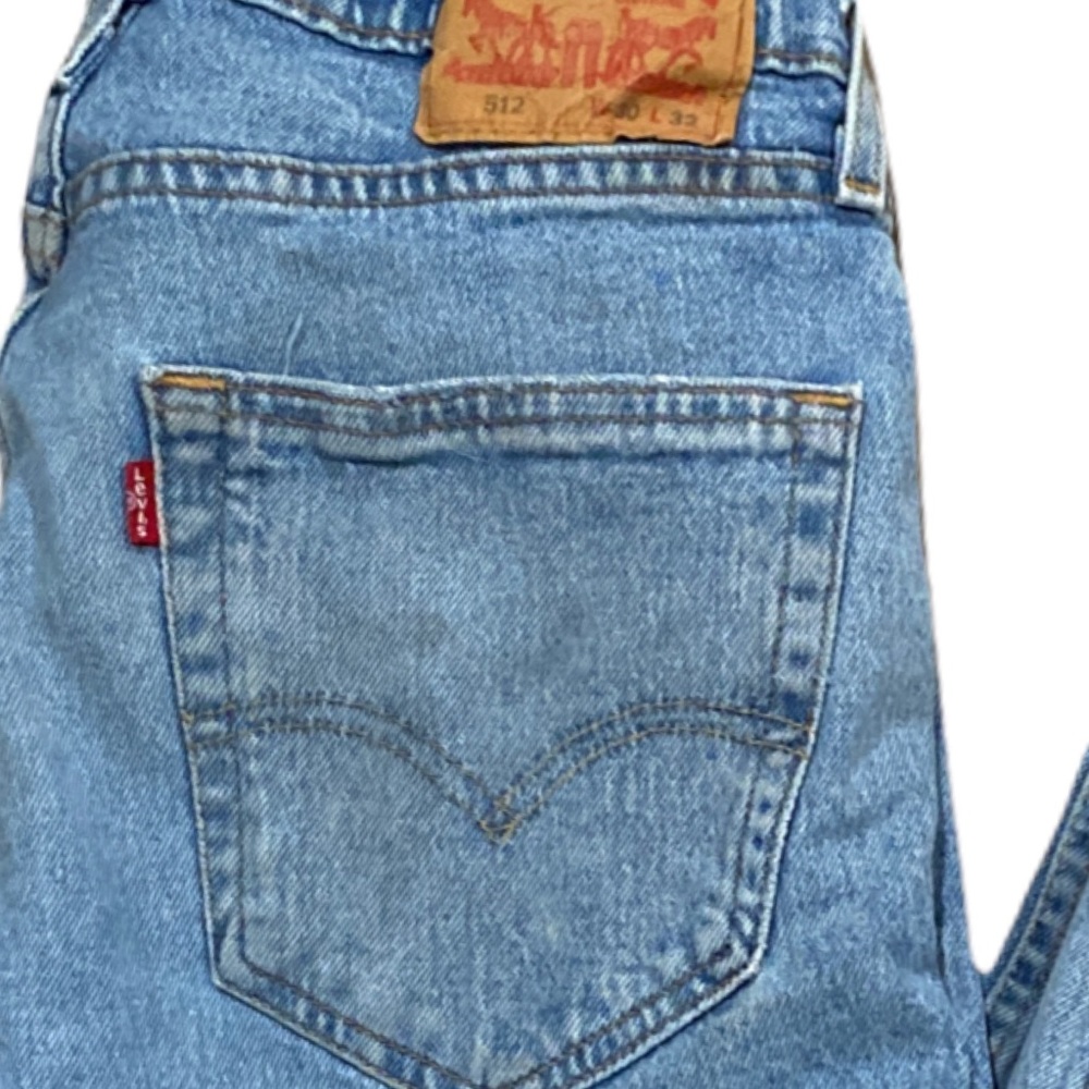 Levi's 512 Slim Fit Distressed Tapered Light Wash Jeans - Picture 11 of 16